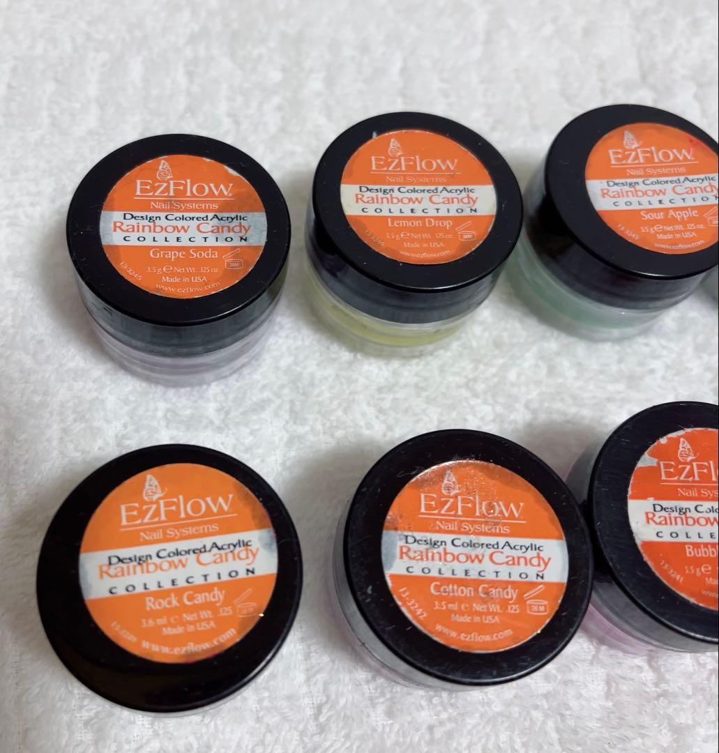EZflow アクリルパウダー 9個 カラーパウダー グリッターパウダー