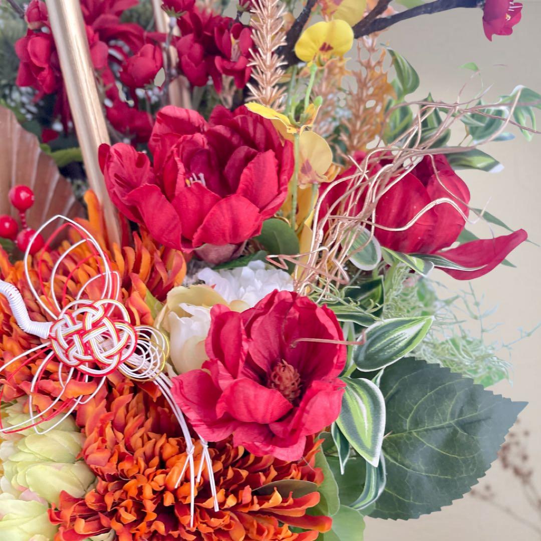 ⑥ 【特大70cm】門松 LL 豪華松竹梅アレンジメント／店舗・商業施 新年飾り