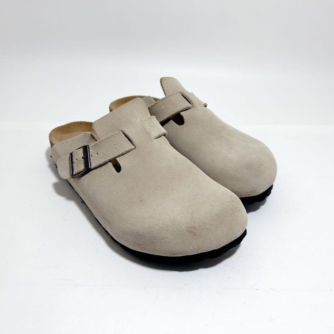 美品☆ビルケンシュトック ボストン スエード ベージュ系 ナロー幅 24.5cm