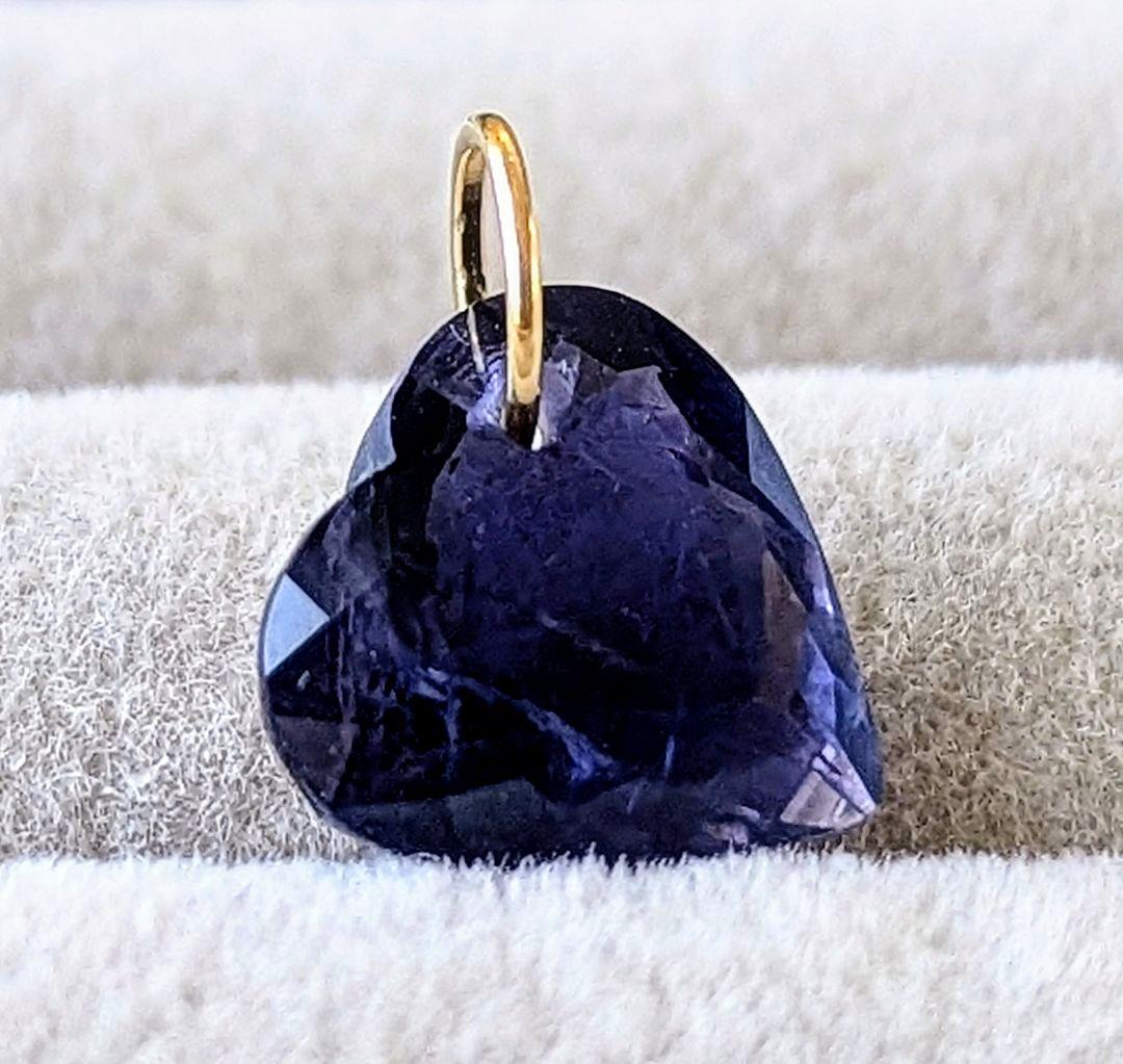 ♢容音♢K18 アイオライト 3.1ct チャーム ペンダントトップ