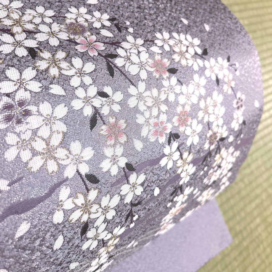 正絹　袋帯《流れ　花々》