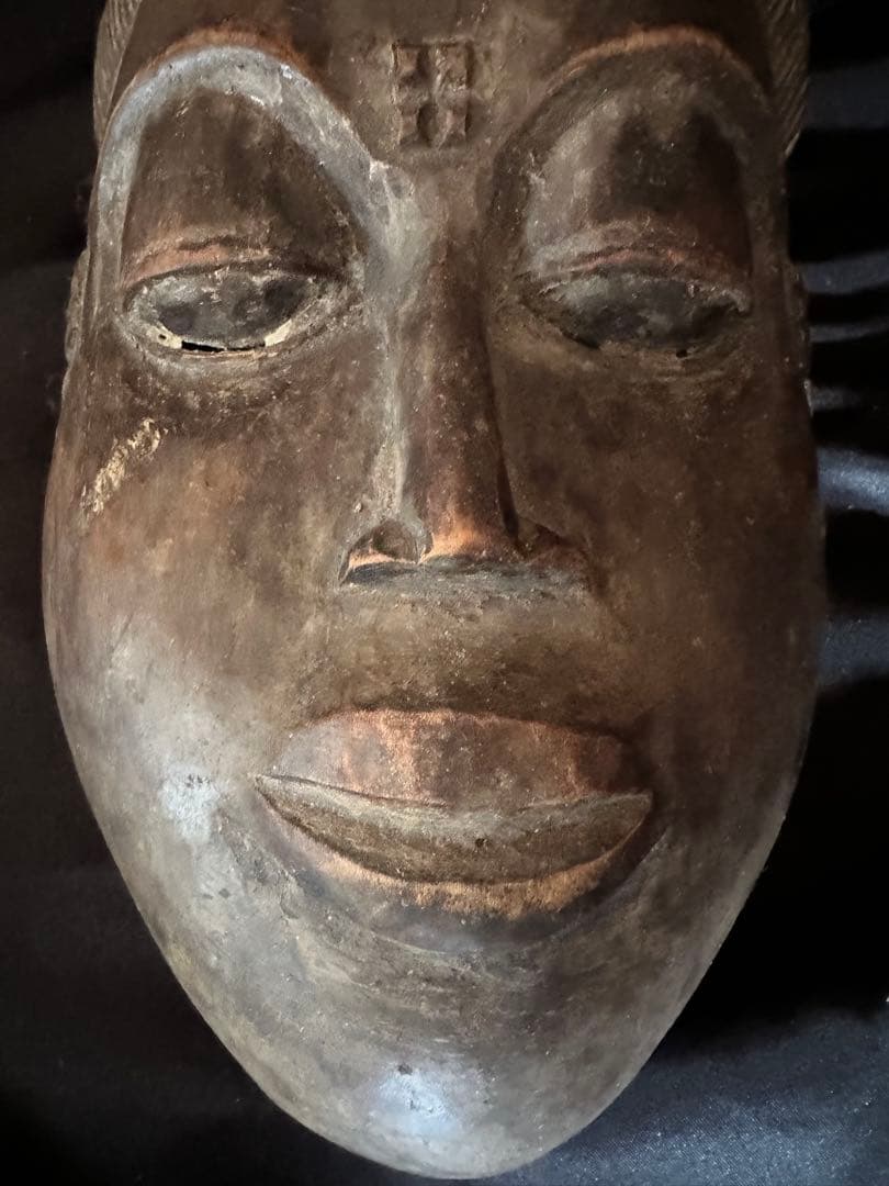 アフリカ コートジボワール バウレ族 木製 仮面／アンティーク - メルカリ