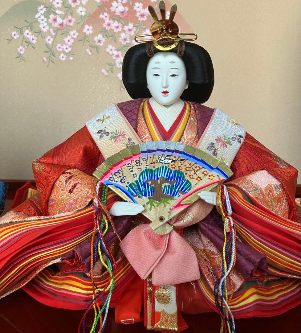 御京雛①平安春峰作 雛人形 三段飾り お雛様 京都西陣織り ひな人形