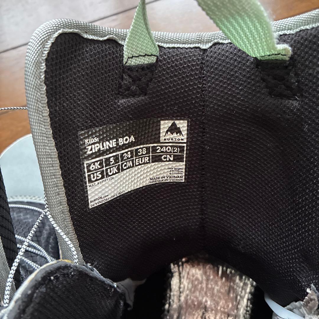 burton ZIPLINE 子ども用 スノーボードブーツ グレー
