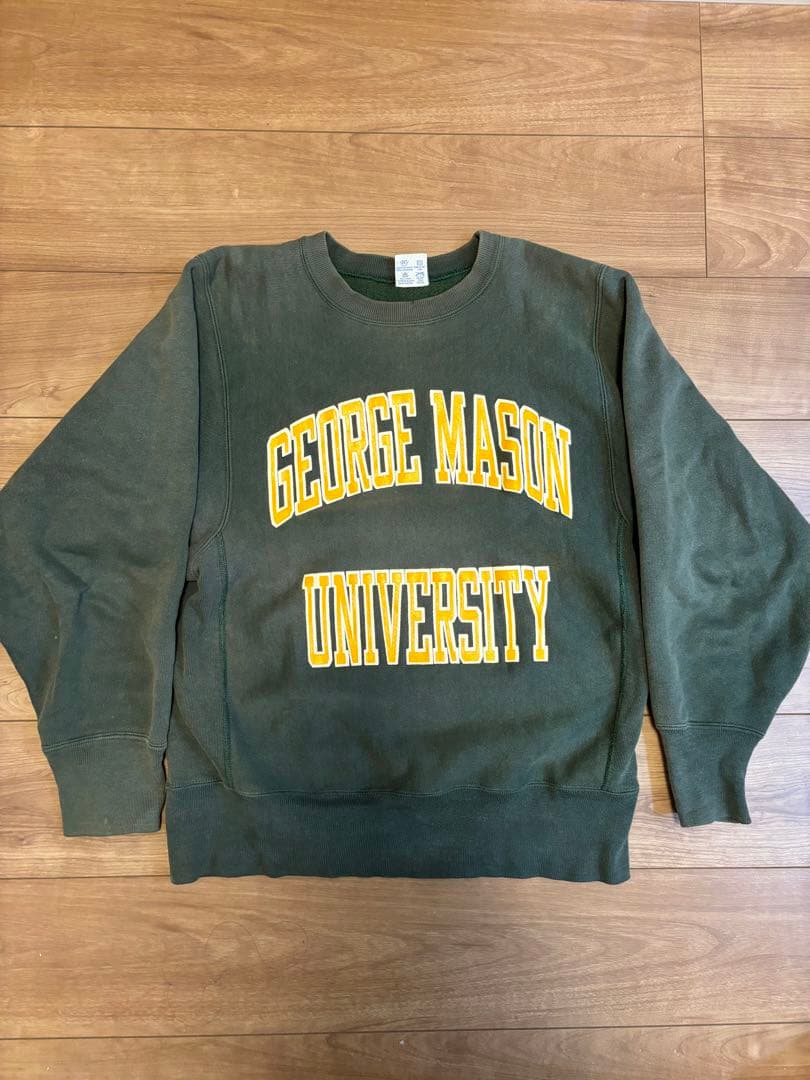 チャンピオン　リバースウィーブ　ヴィンテージ 90s USA製 グリーン 90s USA製 Championチャンピオン ワンポイント リバースウィーブ