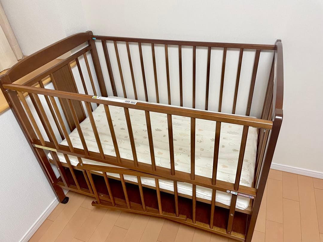 国産ひのき　日本製ベビーベッド 日本製マットレス付き すのこベッド 国産 ひのきすのこ 並べて使えるシンプルタイプ | 島根県