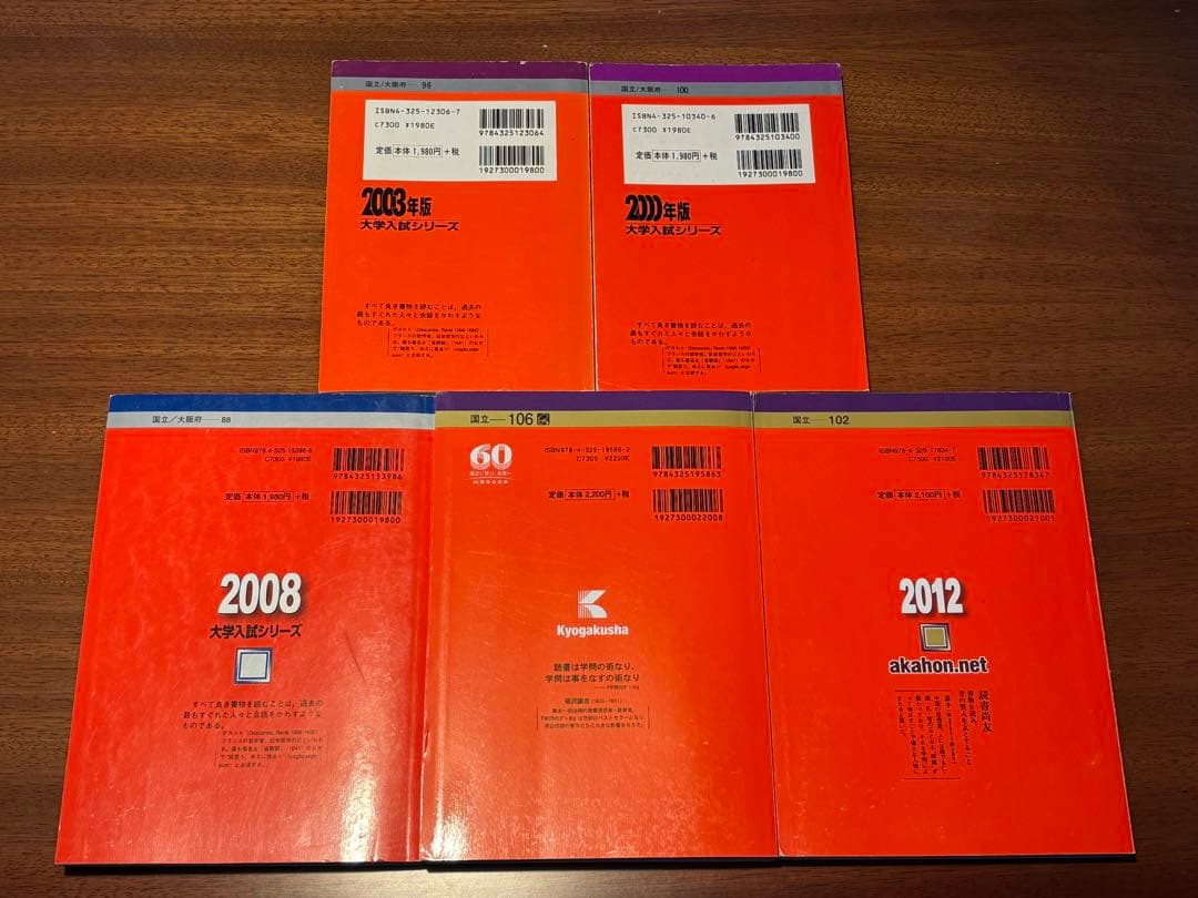 後期赤本5冊セット】大阪大学・後期・文系 1995〜2014 - メルカリ