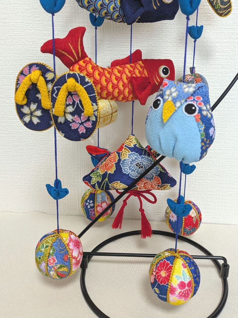 鯉のぼりの吊るし飾り(青) 】ちりめん細工 輪飾り 端午の節句 こどもの日