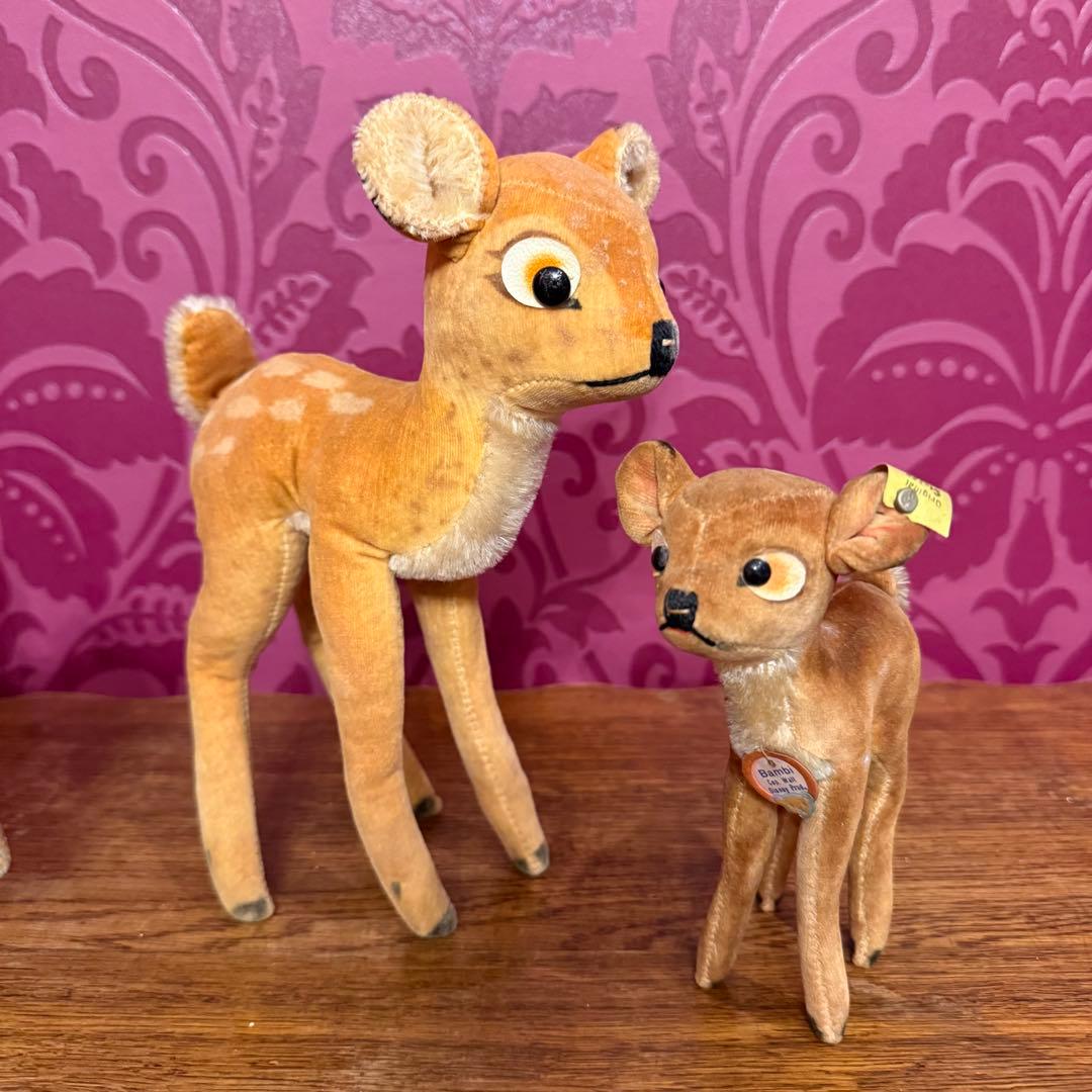 シュタイフ　ヴィンテージ　バンビぬいぐるみ ディズニー　バンビ　2体セット Disney（ディズニー） シュタイフ テディベア バンビ ソフトカドリー