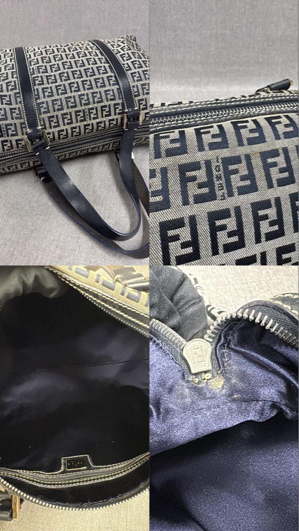 FENDI フェンディ ズッキーノ ボストンバッグ ハンドバッグ キャンバス