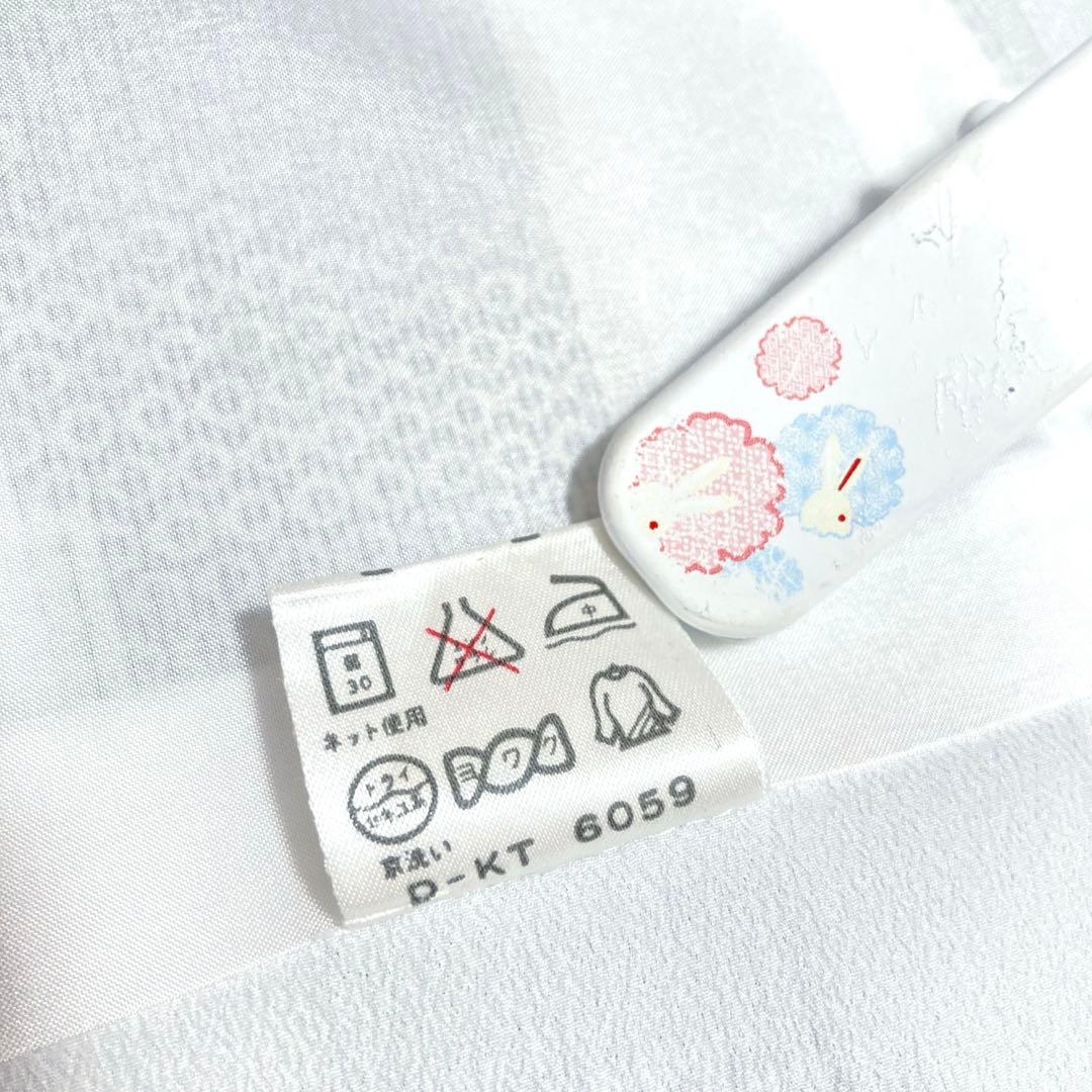 未使用美品✨】東レシルック さんび 洗える着物 小紋 胡粉色 白系 紬調