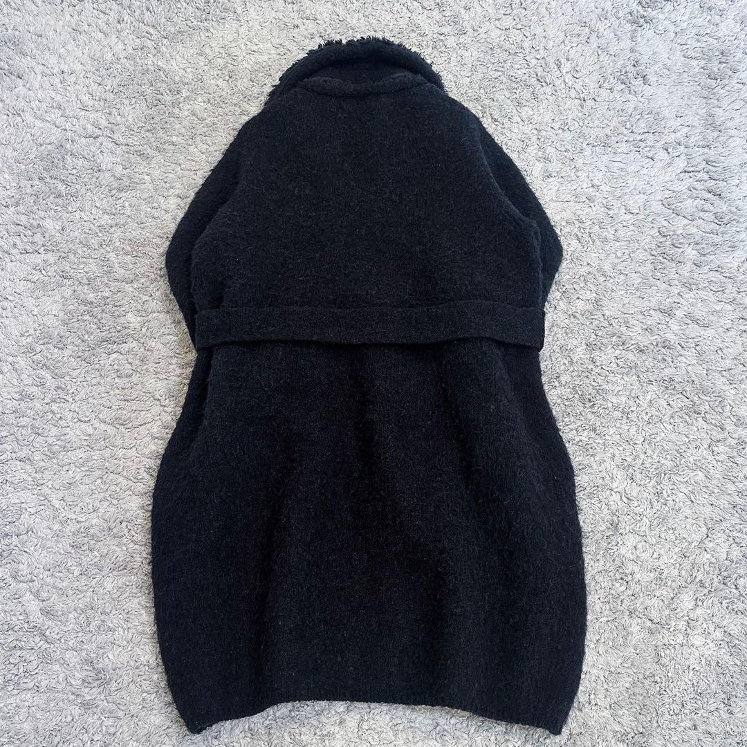 異素材mix／コットンボア× 縮絨ウールニット】45rpm／ベルテッドコート