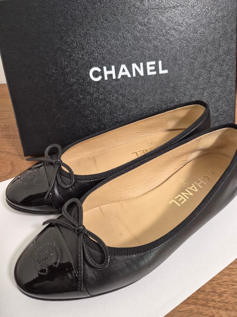 CHANEL　バレエシューズ　黒 CHANEL バレエシューズ バレリーナ ココ ラメ G02819 レディース SIZE