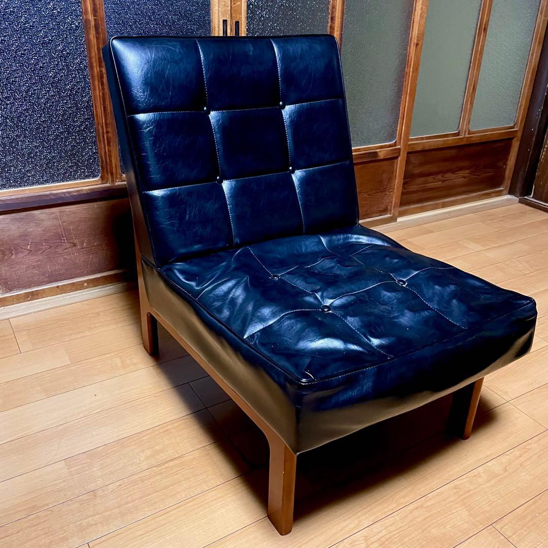 リ*中様 B class カリモク1シーター チェアソファー レトロ ブラック