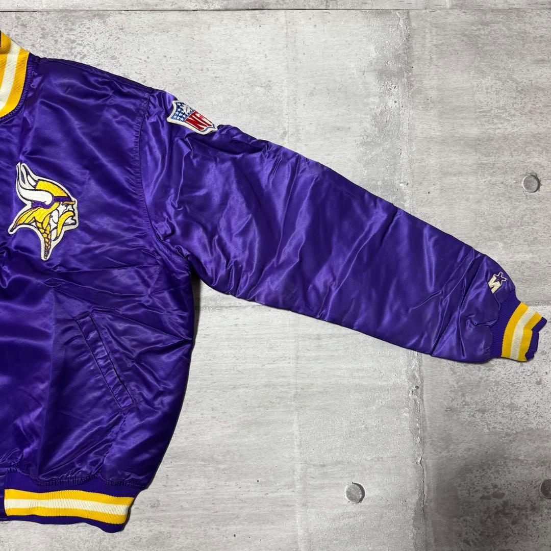 90s USA製 STARTER ナイロンスタジャン パープル VIKINGS - メルカリ