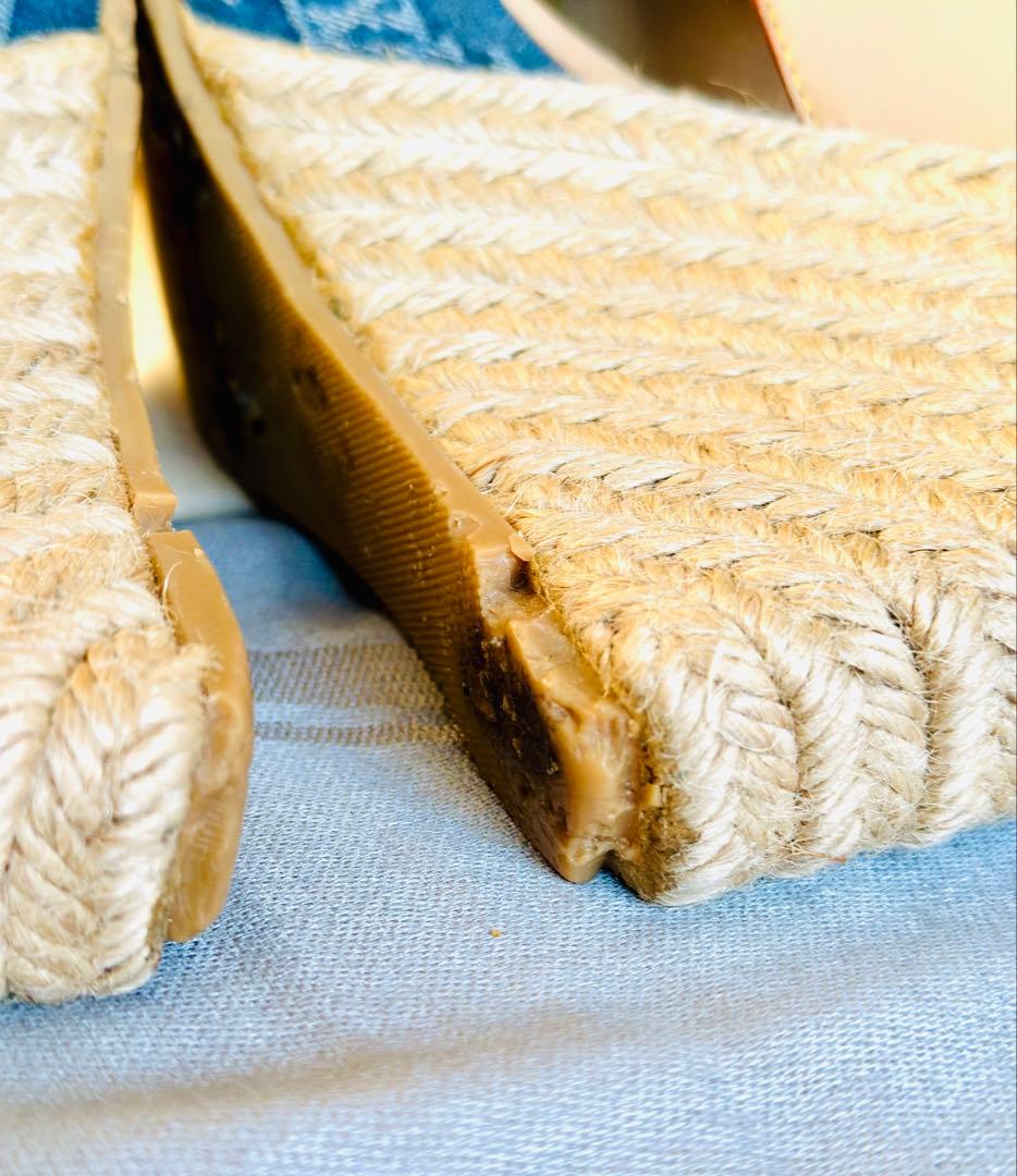 《正規品》ルイヴィトン ウエッジサンダル デニム　モノグラム 35 本物