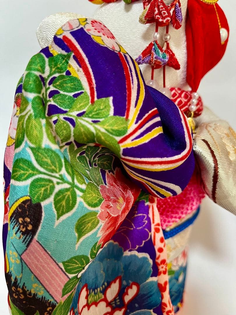 ② 【ねこの創作人形】まねき猫 招き猫 ちりめん細工 縮緬細工 和雑貨