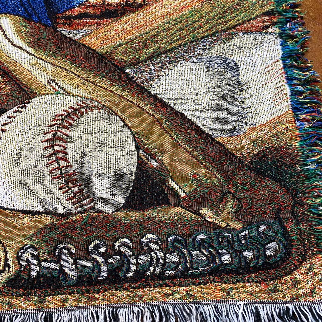 激レア】MLBメッツMets ビンテージラグマット USA製 野球アート