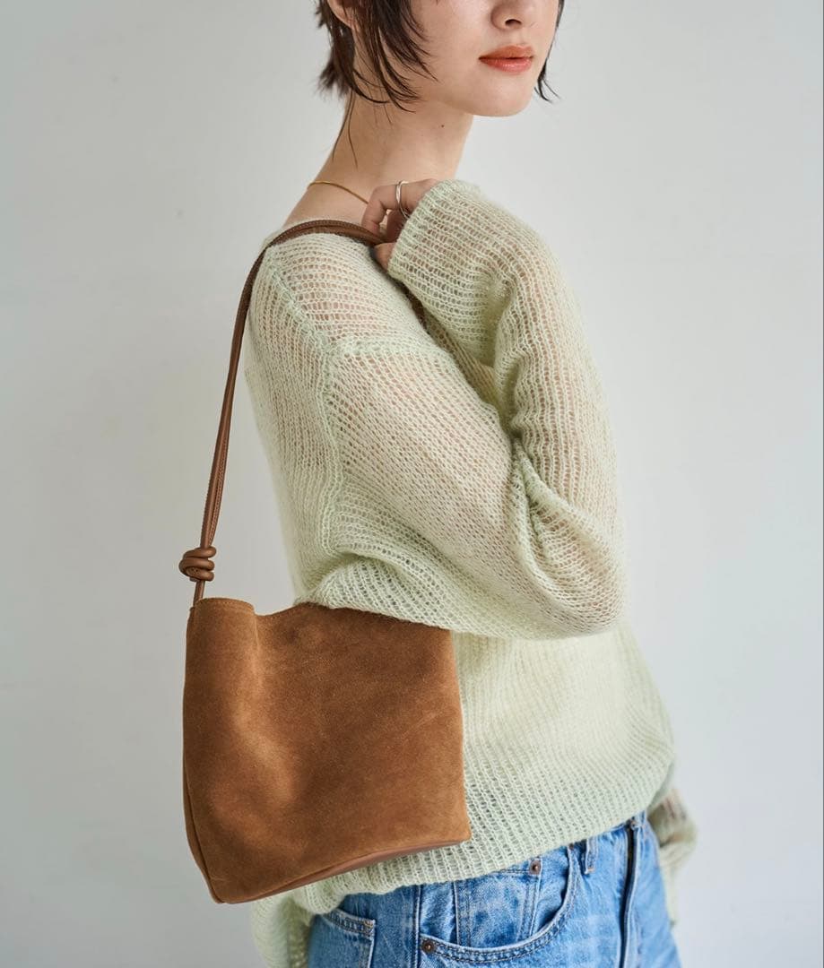 meilmada 【牛革】スエード2wayショルダーバッグ ブラウン - メルカリ