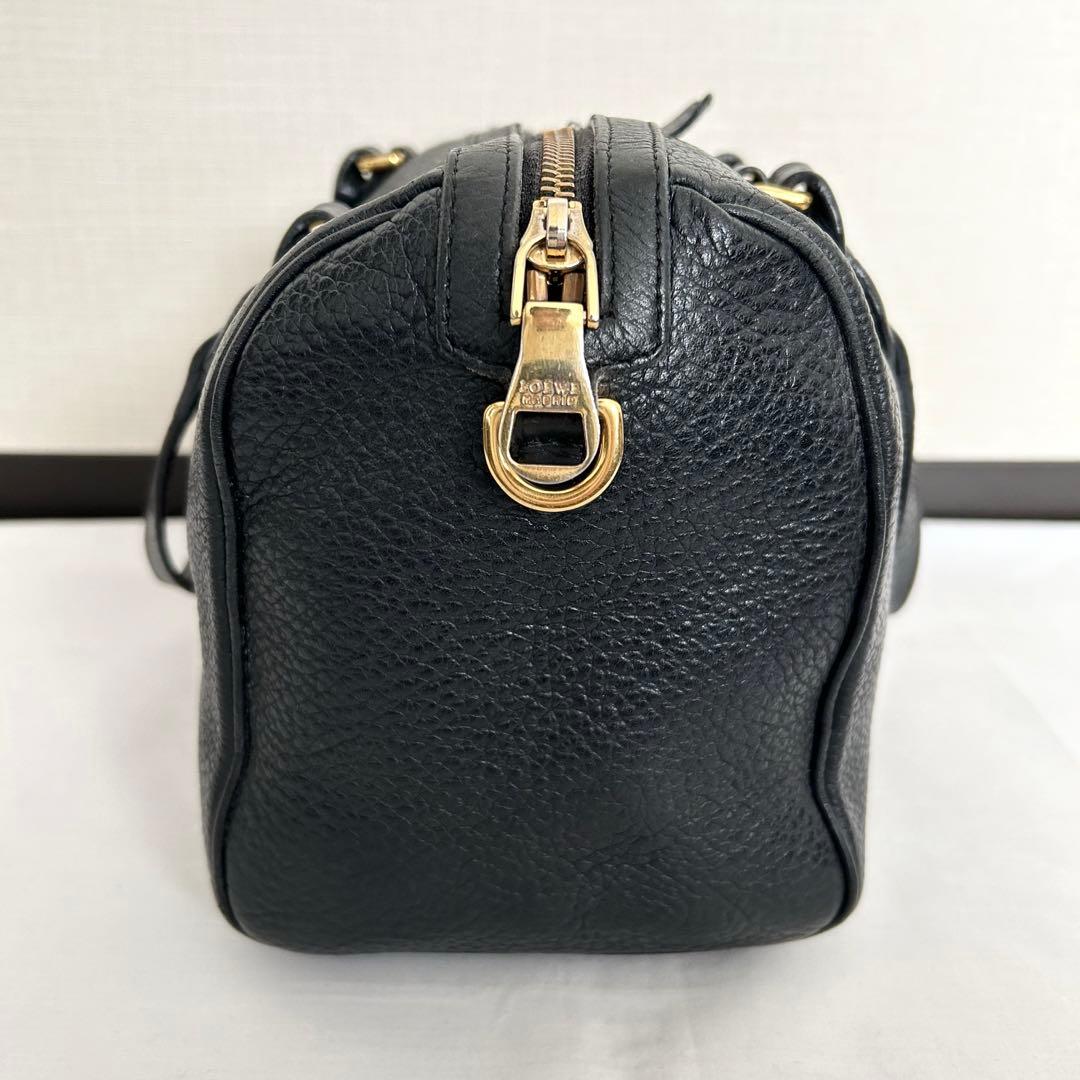 □LOEWE□ フスタ25 ミニボストンバッグ ショルダーバッグ 黒 レザー
