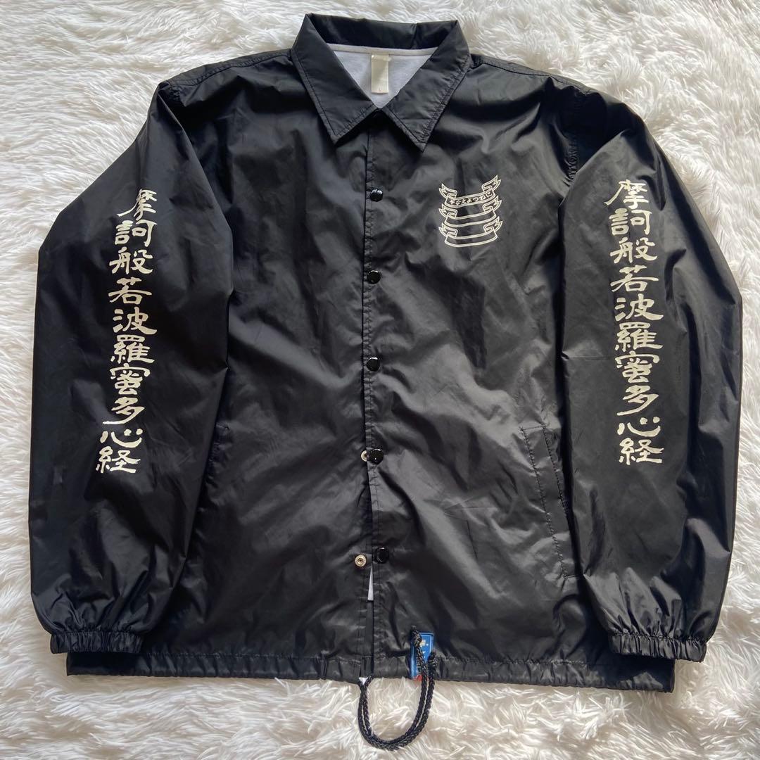 美品】BLACK MEANS ブラックミーンズ コーチジャケット 般若心経 L