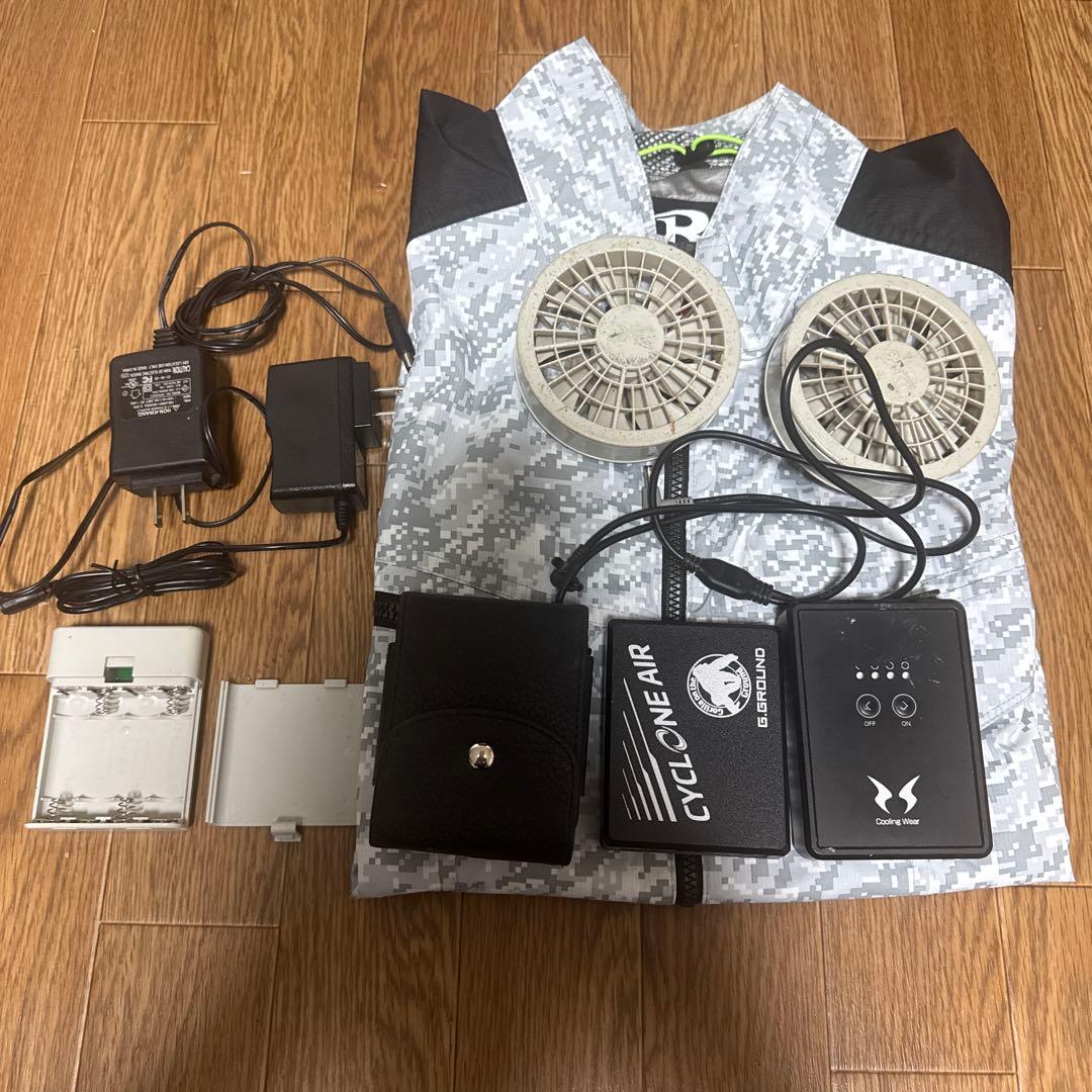 空調服　バッテリー×2 電池ボックス×1 ファンセット 空調服 7.2Vバッテリーファンセット AZ-865963(SKSP02) スターター