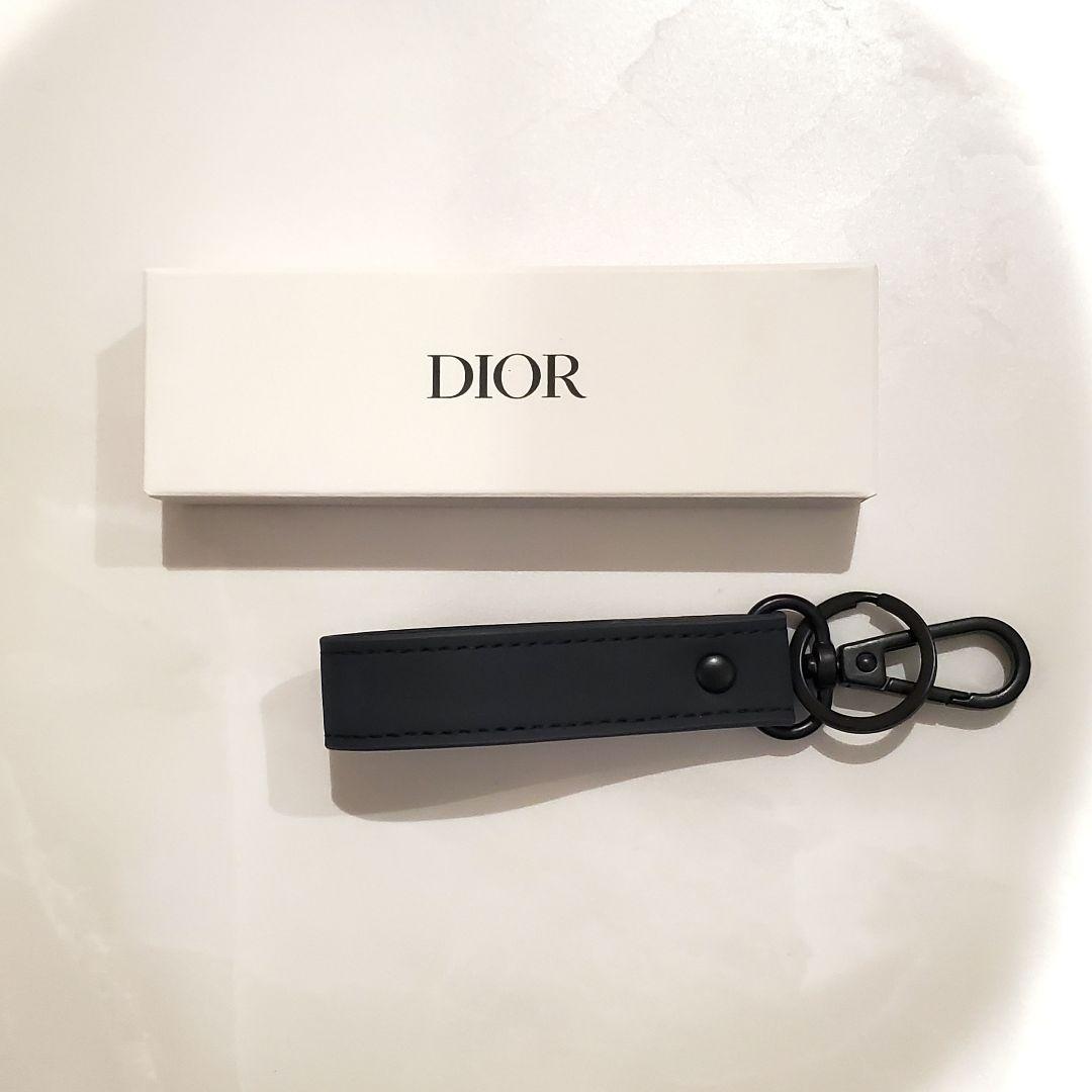 Dior ディオール キーリング キーホルダー レザー グレー - メルカリ
