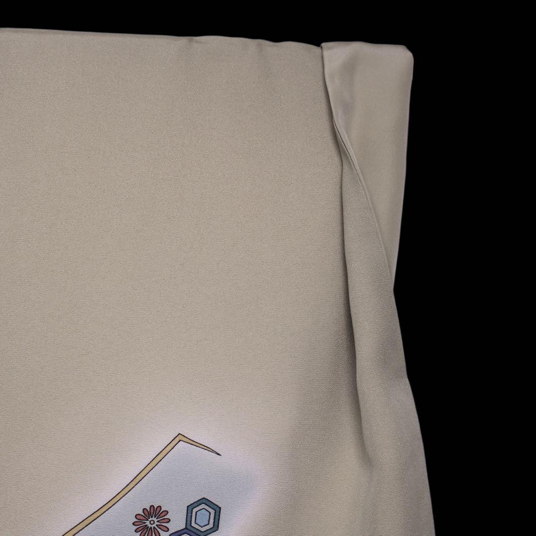 美品　読み本に十二単模様訪問着/裄69 スーパートールサイズ　ベージュ　d5