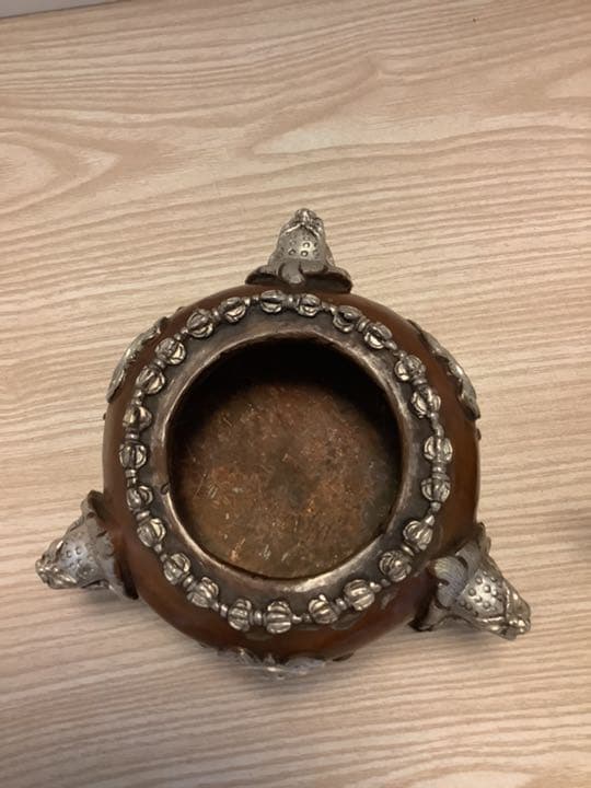 格安　《 SALE 新品 》 チベット　香炉　バイラヴァ　憤怒神　守護神　純銀張