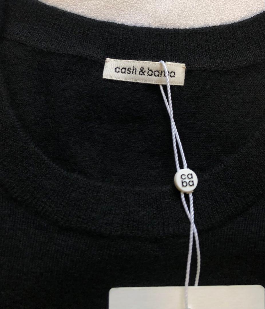 cash & barba ウーステッド カシミヤ 150 クルーネック 黒 4 - メルカリ