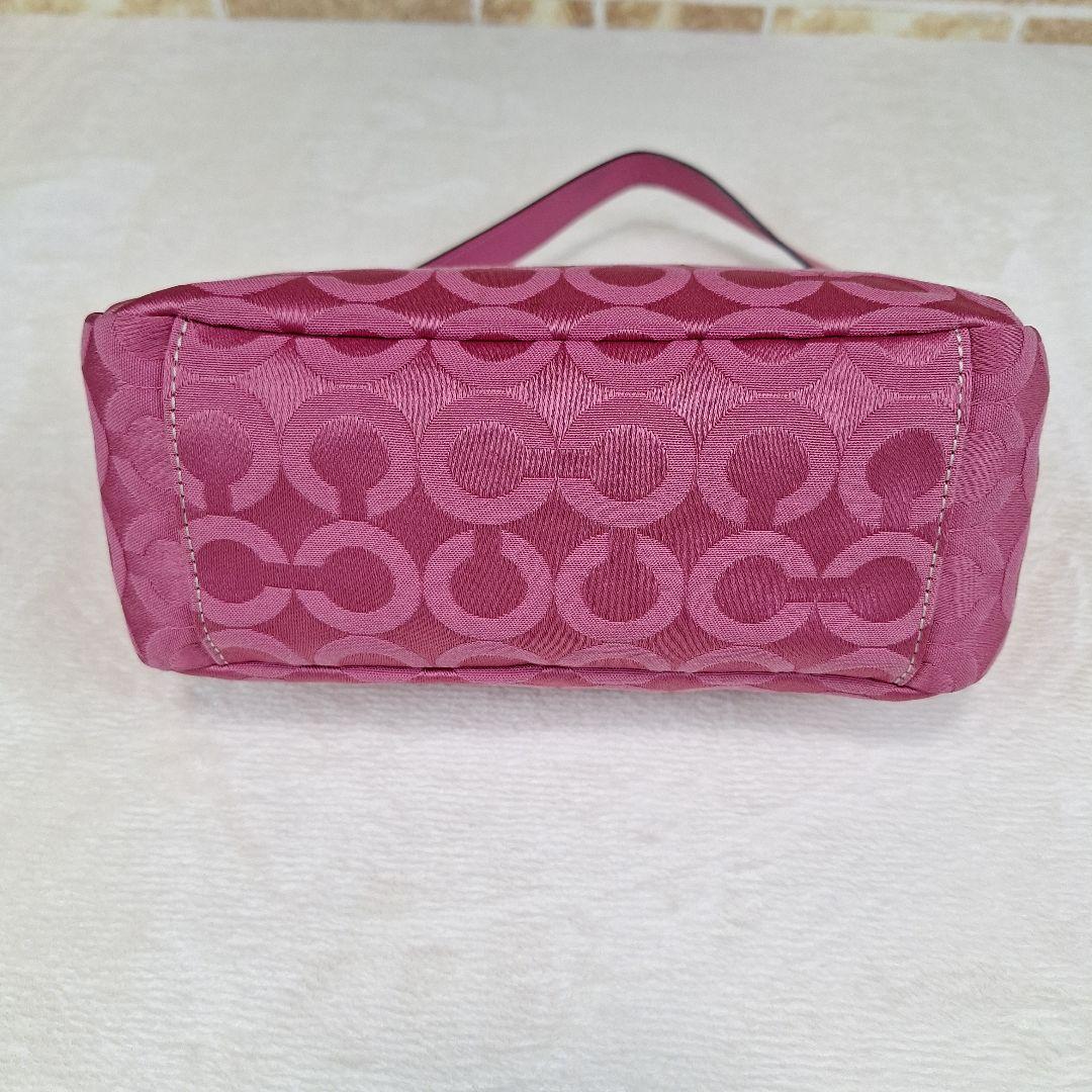 COACH コーチ アクセサリーポーチ キャンバスレザー 馬車 ピンク