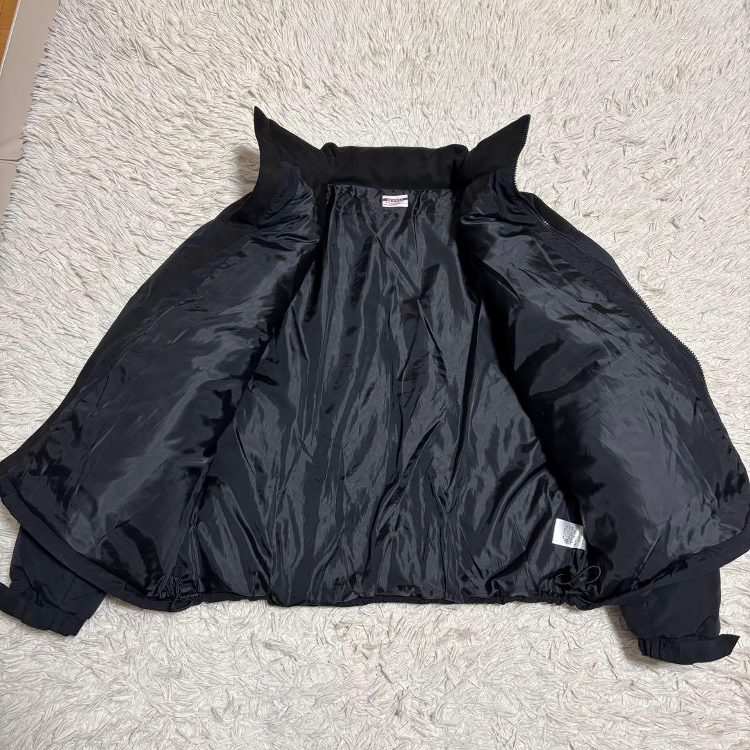 BADWAY スウェード生地 ダウンジャケット ブラック×ネイビー L - メルカリ