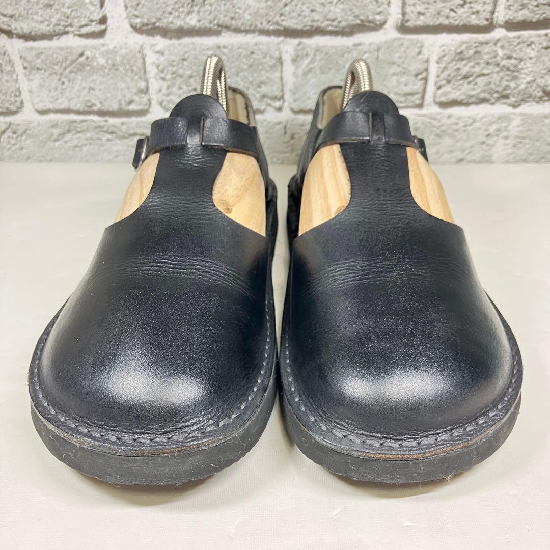 【美品】オーガニックハンドルーム 25.0cm レザー Tストラップシューズ