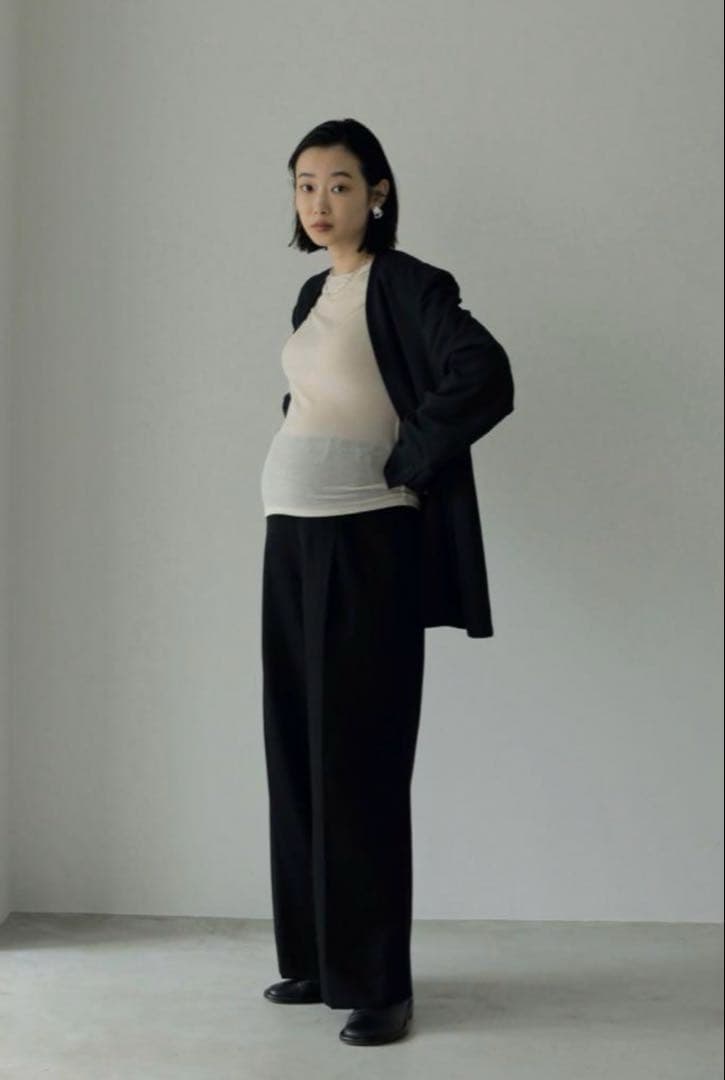 Reha. Tuck Wide Pants マタニティパンツ36 anuke anuke】Reha.Tuck Wide Pants(マタニティ) | Selectshop