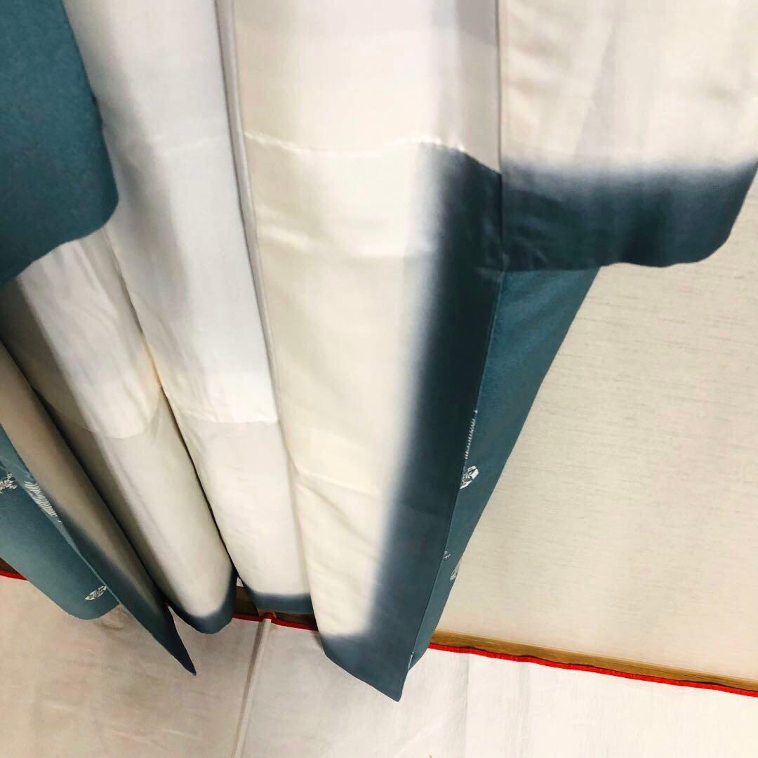 美品 トールサイズ】小紋 雪 正絹 丹後 京友禅 袷 裄丈71 身丈174