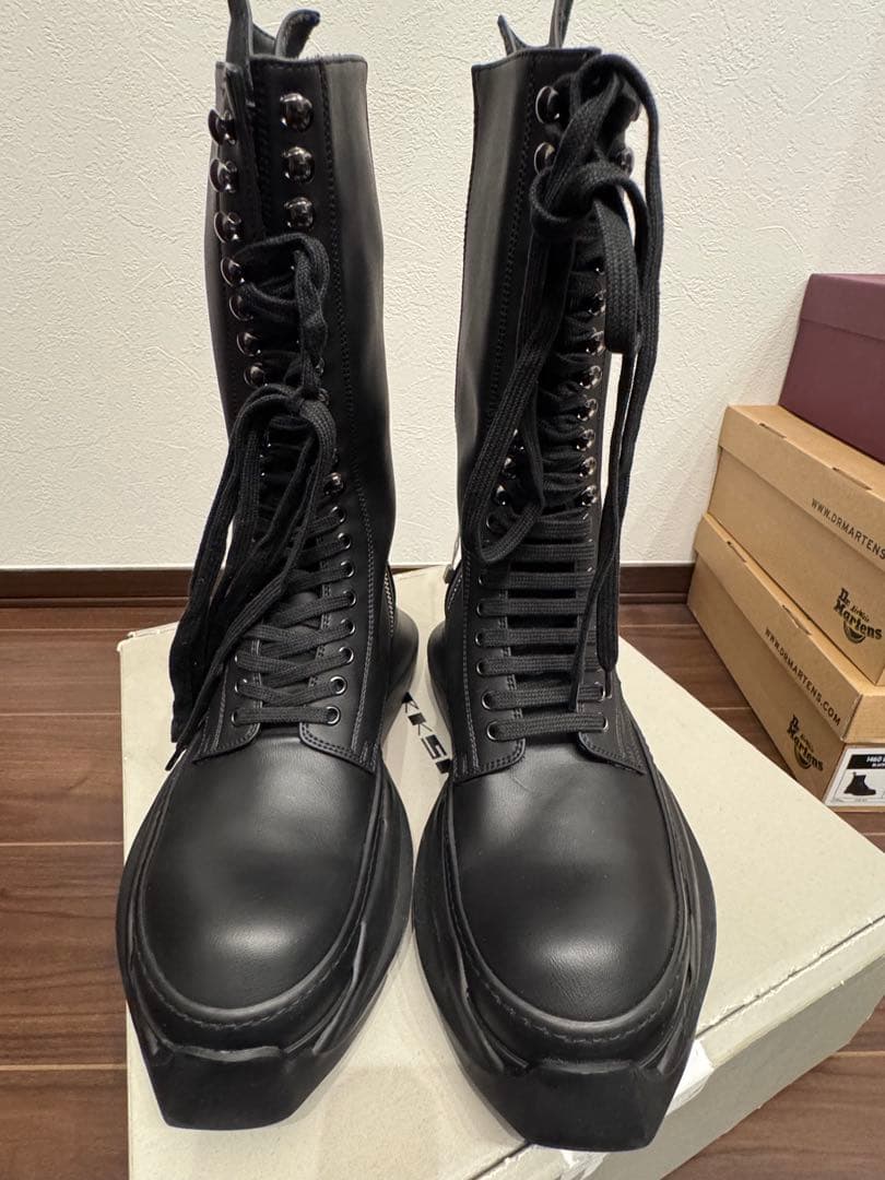 靴 RICK OWENS DRKSHDW Abstract Army Boots Rick Owens DRKSHDW Black Army Abstract Boots Rick Owens Drkshdw