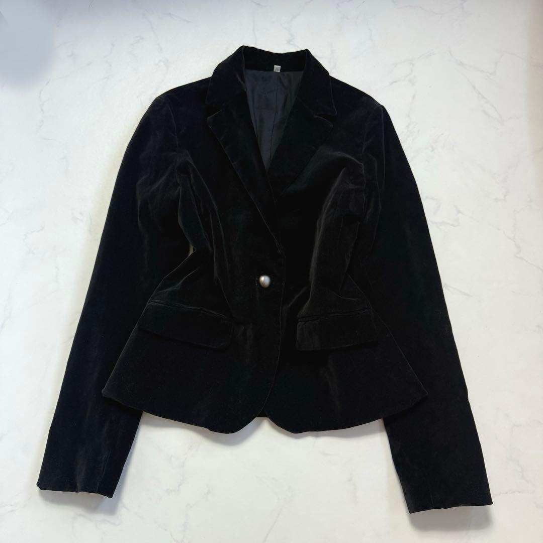 ダークコア y2k NANA ベロア テーラードジャケット 平成古着 ゴシック