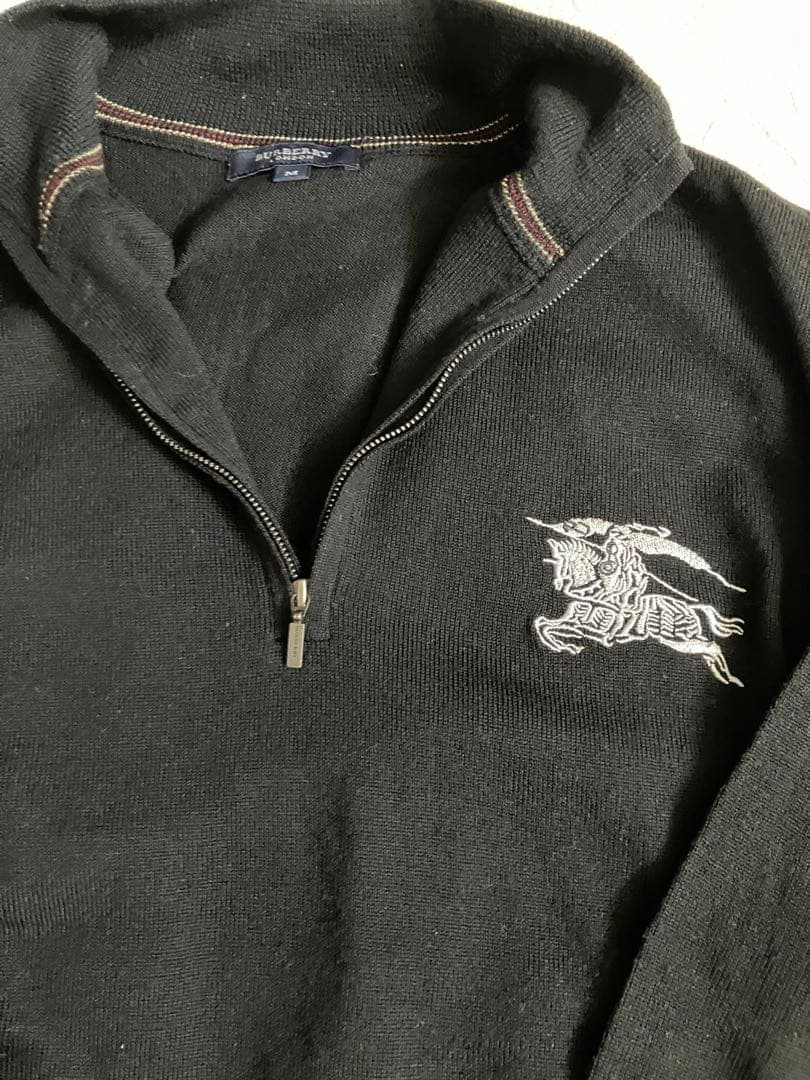 美品 バーバリー クォータージップ セーター Mサイズ - メルカリ