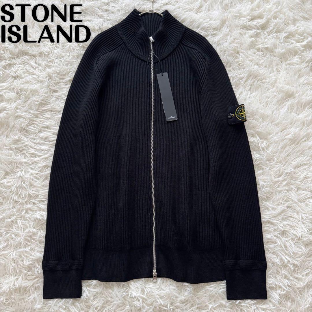 美品【ストーンアイランド】22AW 上杉柊平着用 ドライバーズニット 黒