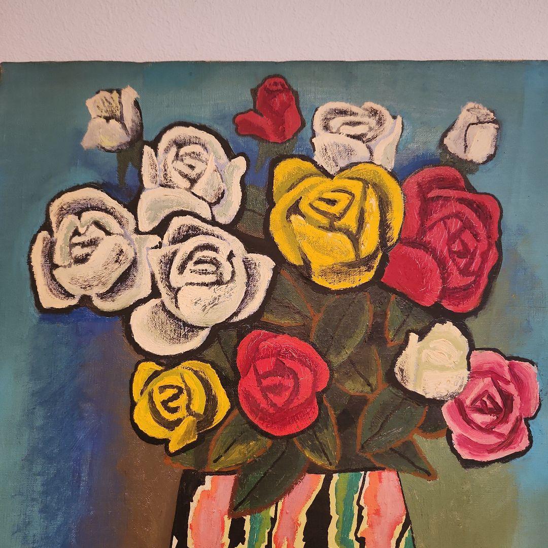 田渕眞兒　油絵　油彩画　薔薇シリーズ　No.5-3+s