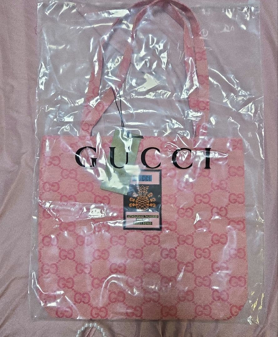 希少！1点のみ！GUCCI ロゴトートバッグ ノベルティ ピンク 大容量