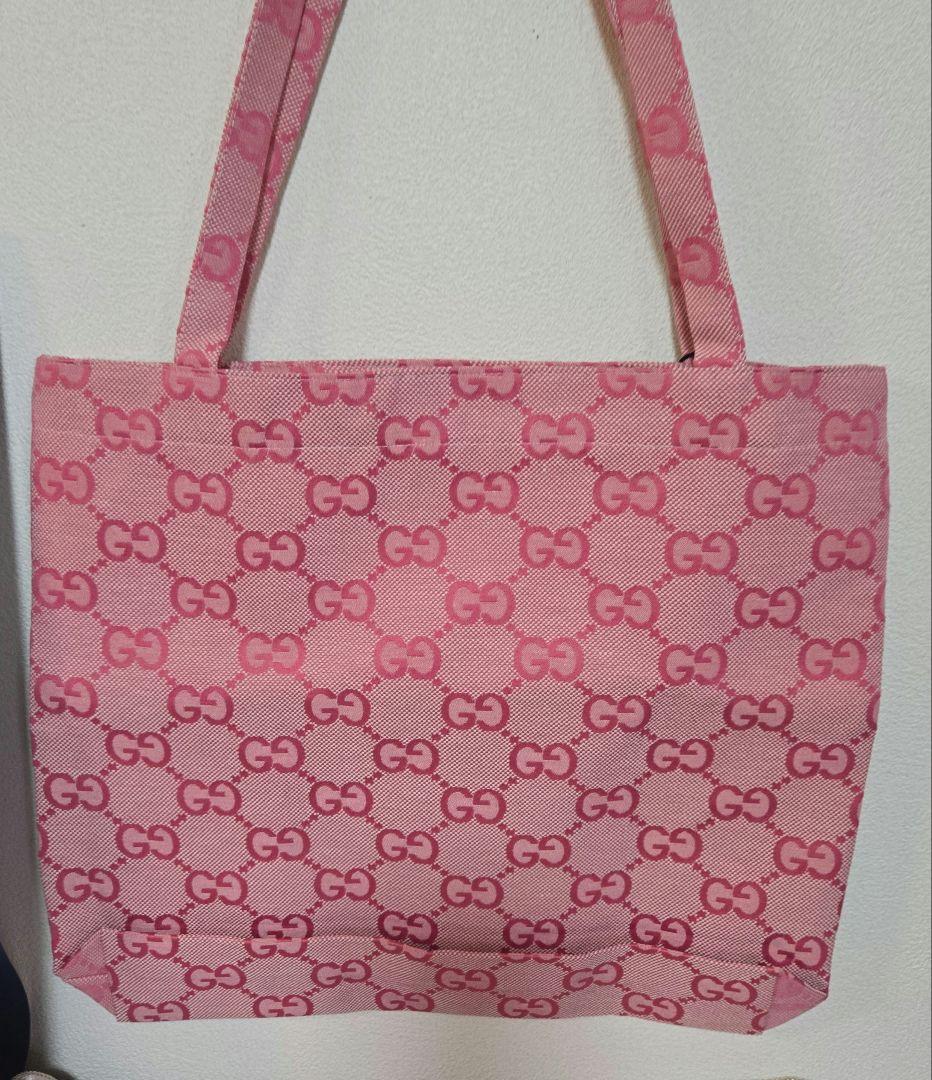 希少！1点のみ！GUCCI ロゴトートバッグ ノベルティ ピンク 大容量