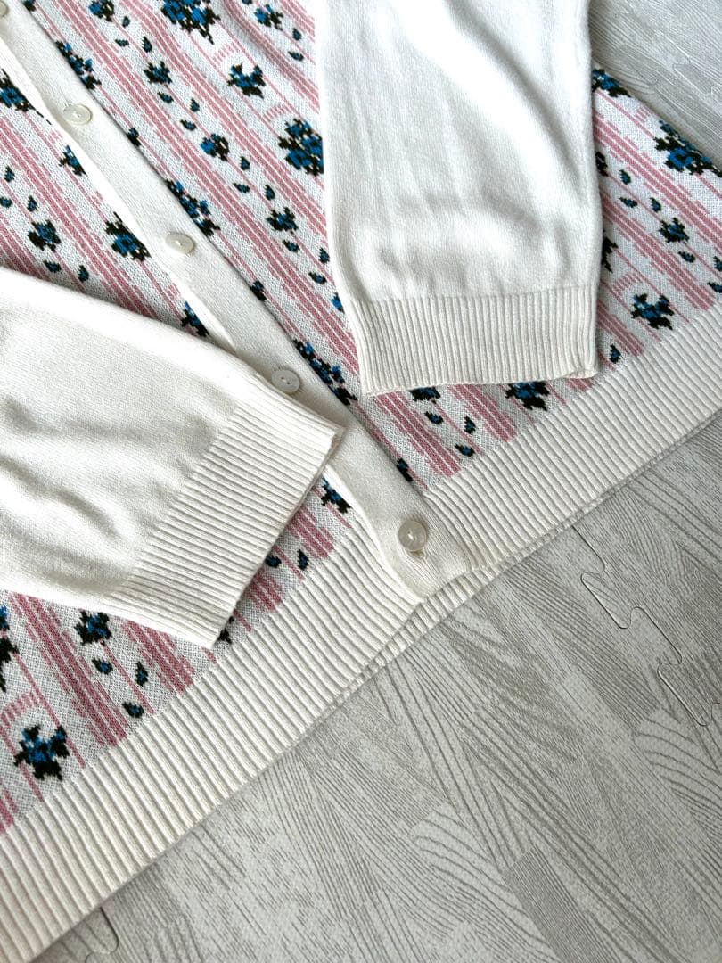 tttmsw】flower jacquard Knit cardigan - メルカリ