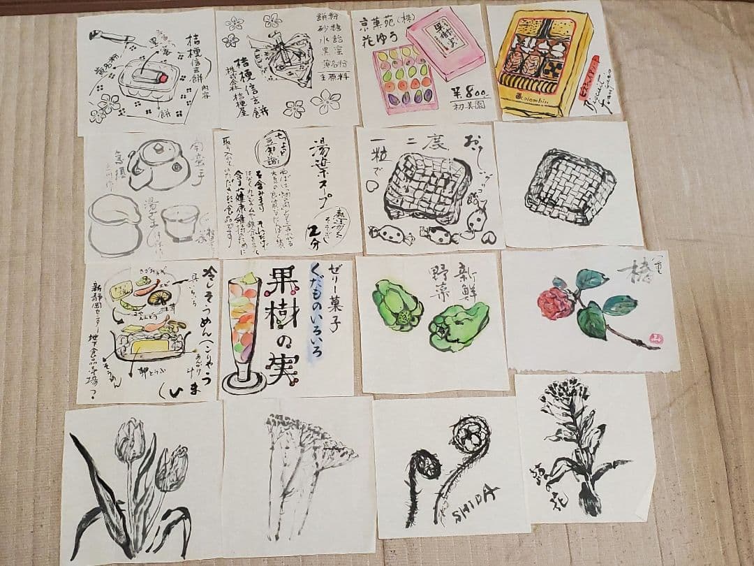 水彩画　絵手紙　絵画　絵　約48点　まとめ 水彩画 絵手紙 絵画 絵 約48点 まとめ 水彩画 絵手紙 絵画 絵 約48点