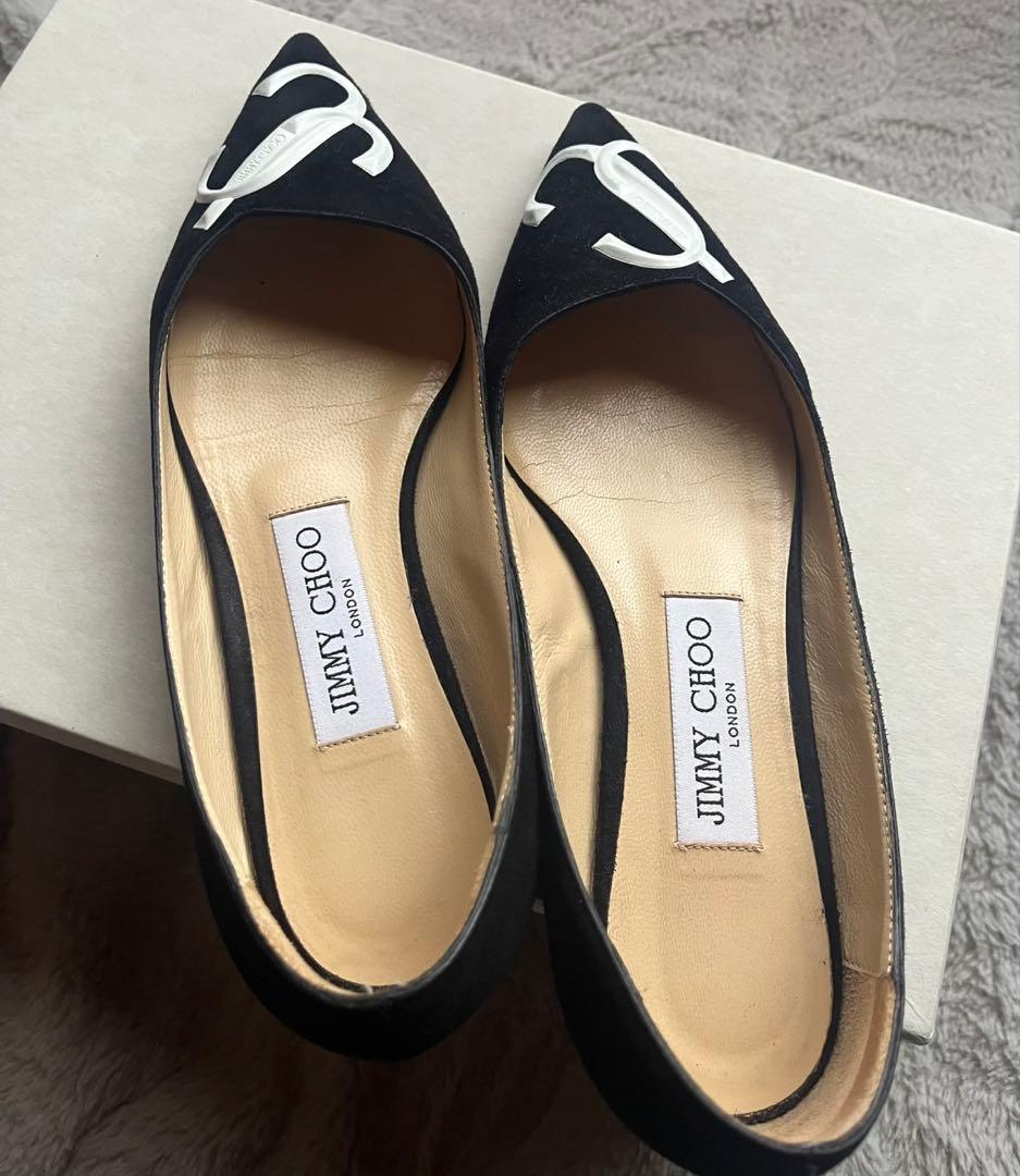 ジミーチュウ フラットシューズ ブラック 22.5cm