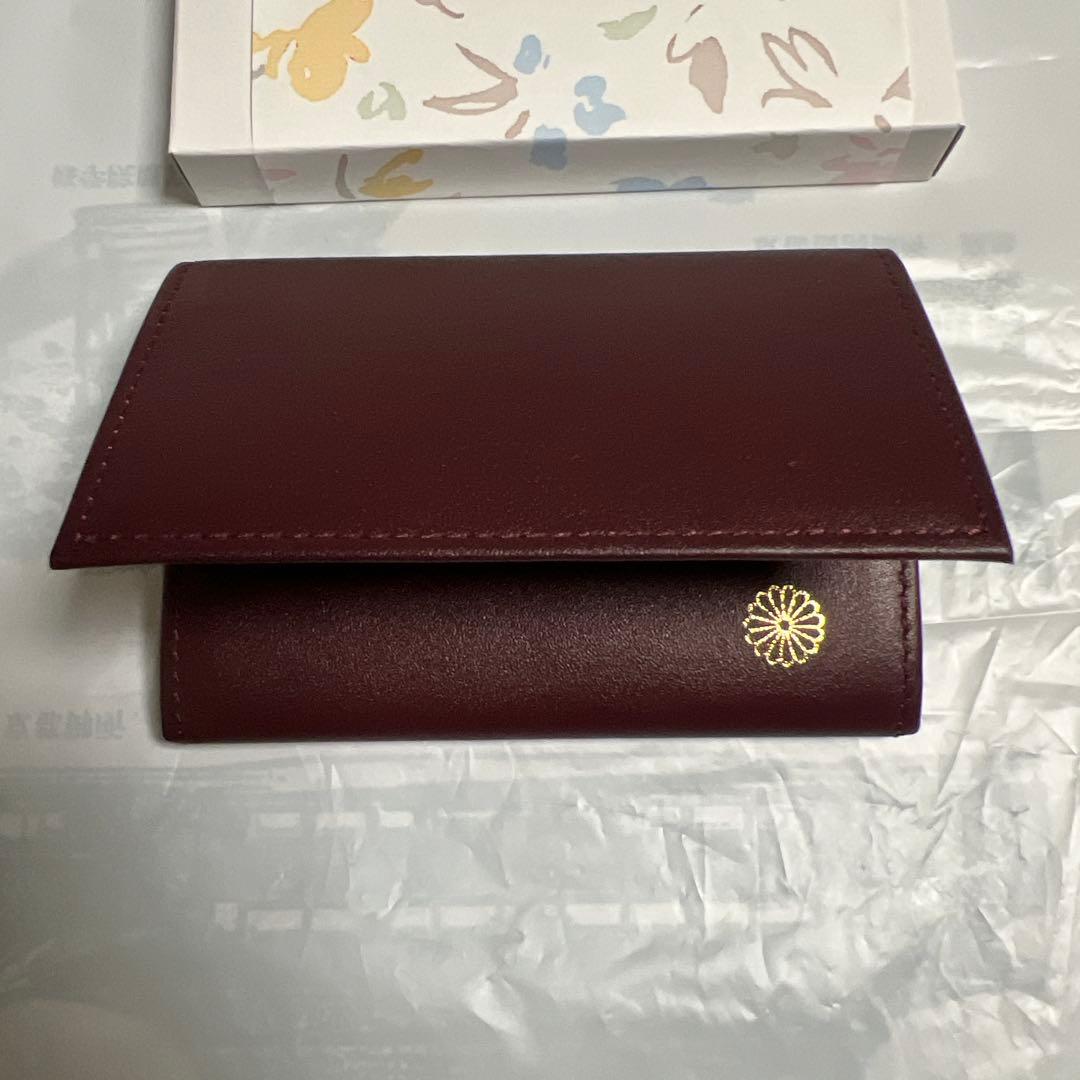 皇居限定】菊の御紋名刺入れ カードケース 牛革 新品未使用・箱あり