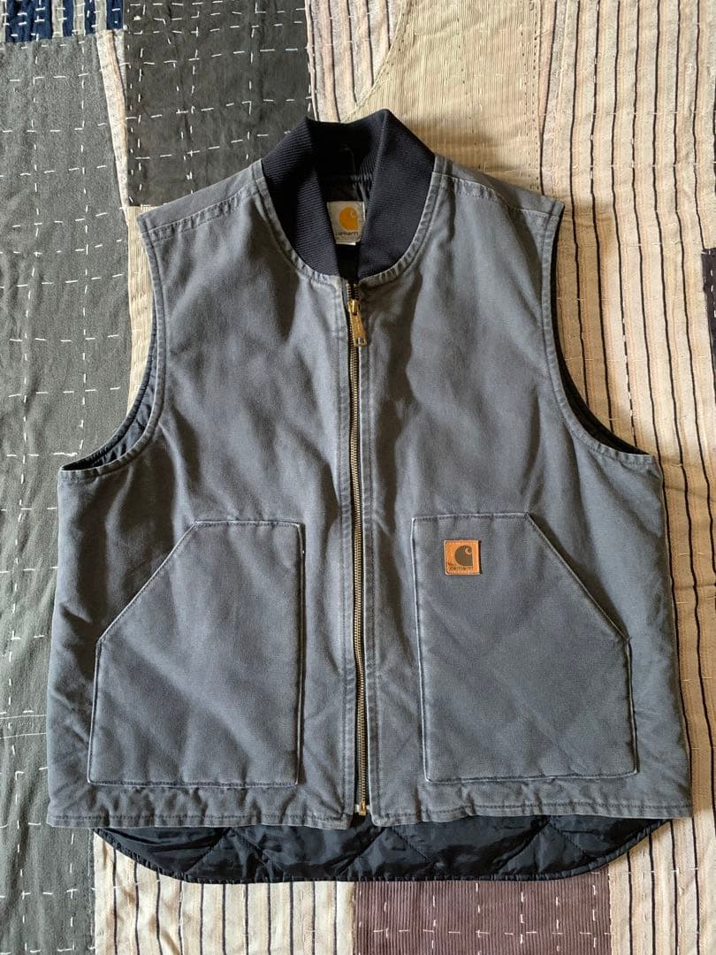 00s carhartt vtg ダック ベスト シャドー V02 029 灰色 - メルカリ