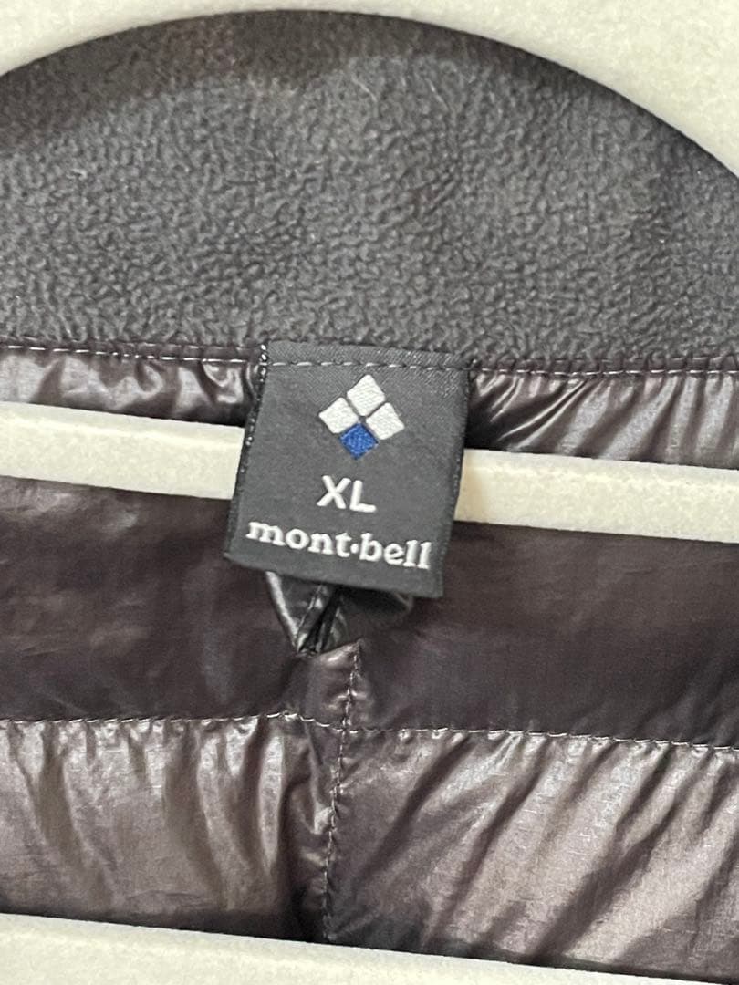 モンベル 半纏 ダウン プリント ハンテン 男女兼用 ダークブラウン XL