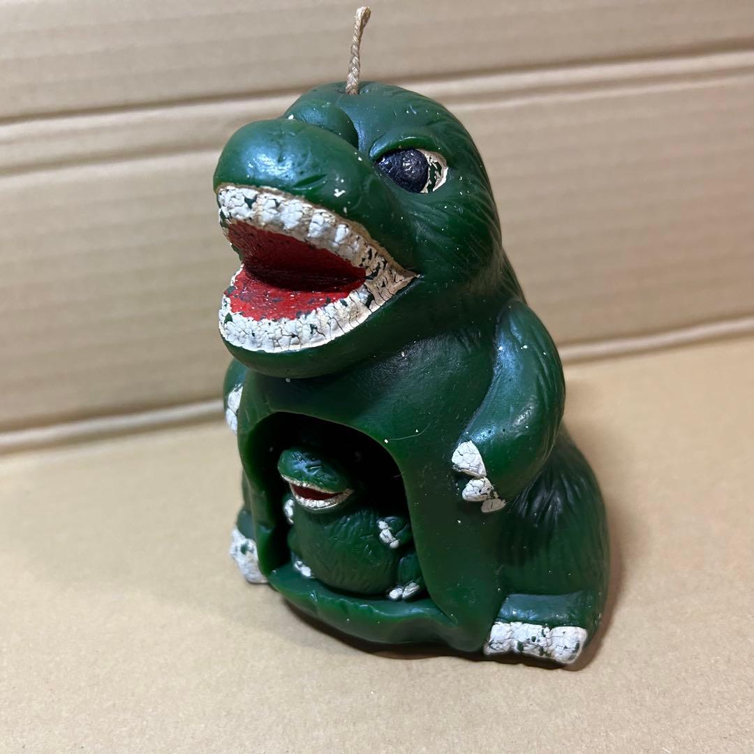 ゴジラ ロウソク キャンドル 蝋燭 ミニゴジラ付 昭和レトロ 当時物