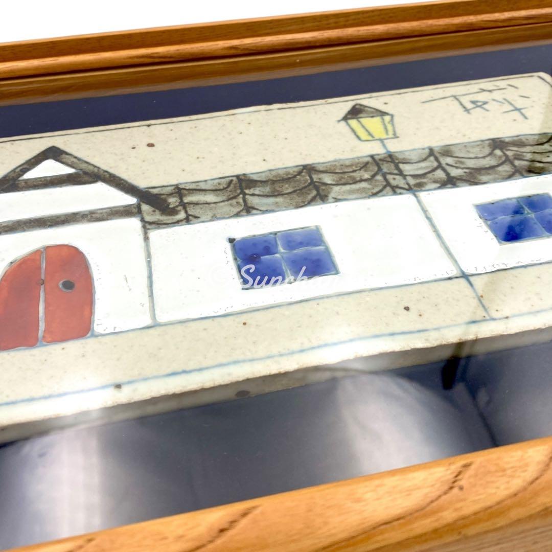 アンティークタイルアート 木製額装品 ヴィンテージ ヨーロッパの通販